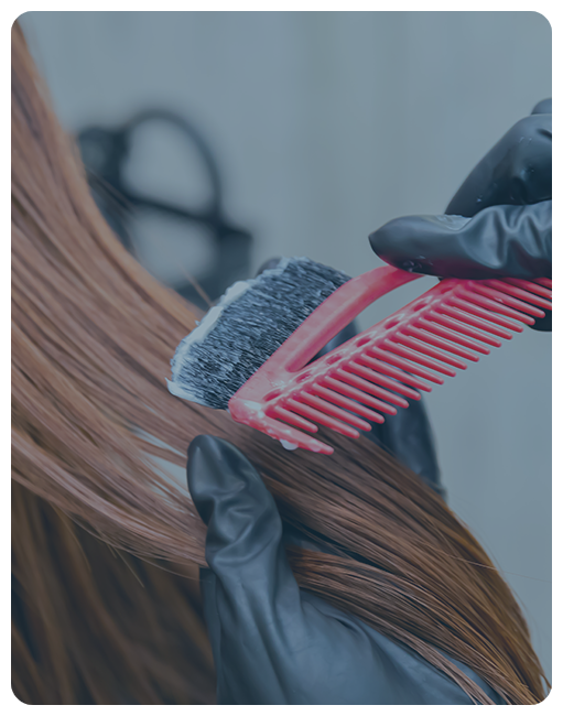 カラー施術風景